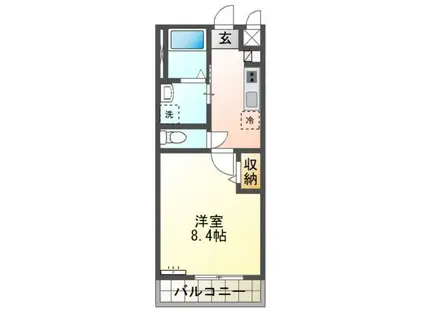 プレシャスワン翔(1K/2階)の間取り写真