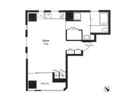 LUCERE(ワンルーム/3階)の間取り写真