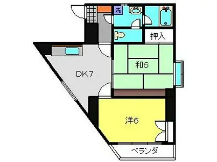 アクセスマスダ(2DK/4階)の間取り写真