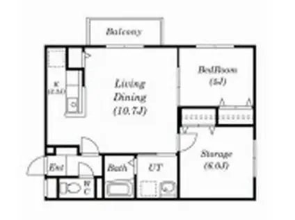 メゾンファイブエイト(2LDK/4階)の間取り写真