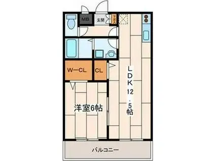 スカイビレッジ(1LDK/3階)の間取り写真