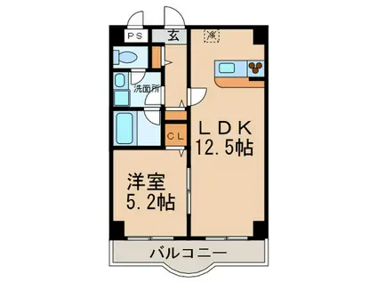 ベルドミール葵(1LDK/9階)の間取り写真