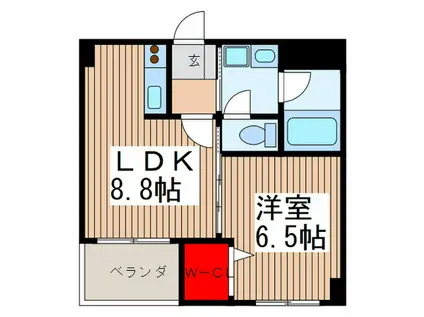 ソアラノーム北浦和(1LDK/2階)の間取り写真