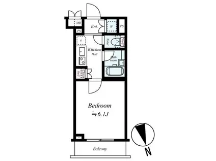 ルーブル蒲田南弐番館(1K/1階)の間取り写真