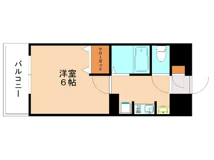 GROWTH SI 清水(1K/3階)の間取り写真