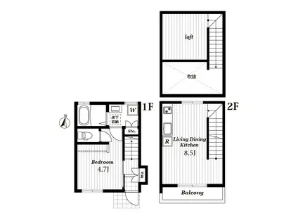 VERANDA(1LDK/1階)の間取り写真