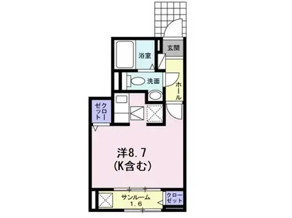 アザレアガーデンII(ワンルーム/1階)の間取り写真