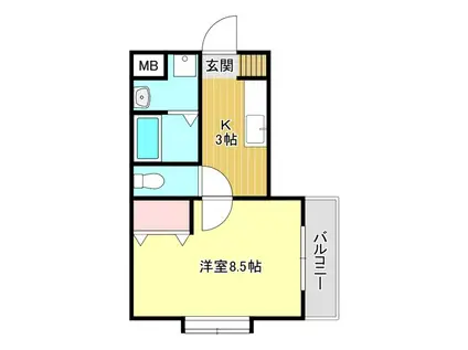 サンパティーク(1K/1階)の間取り写真