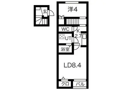 Tブリッジ船岡(1LDK/2階)の間取り写真