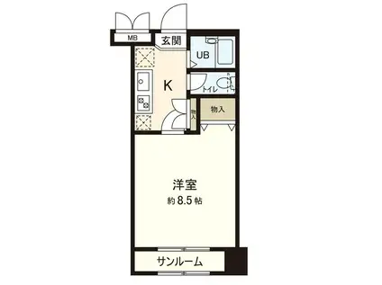 K2宮町ビル(1K/2階)の間取り写真