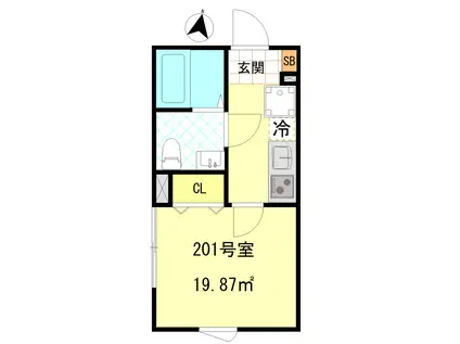 CFジオーレ本蓮沼(1K/2階)の間取り写真