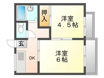 アネックスあゆみ北棟(2DK/2階)の間取り写真