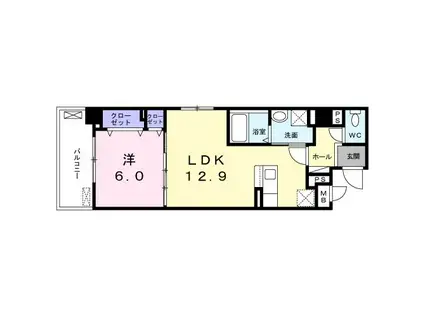 サンリットAS(1LDK/3階)の間取り写真