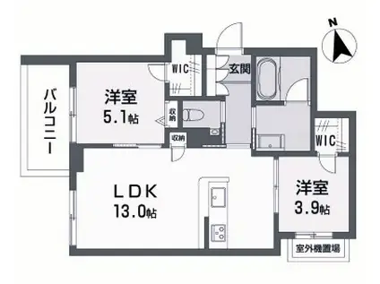 SHAMAISON GARDENS 垂水駅前(2LDK/3階)の間取り写真