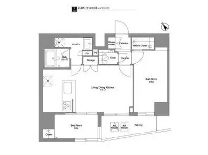 BPRレジデンス田端(2LDK/4階)の間取り写真