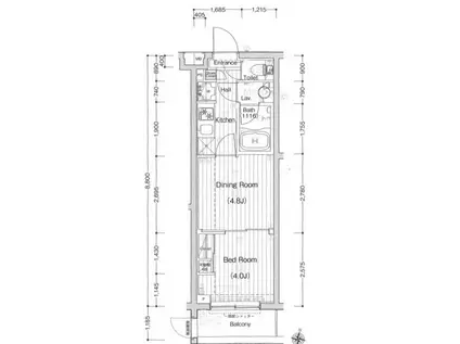 ガーラ・ステーション川崎久地(1DK/2階)の間取り写真