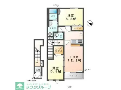 KAKINOKI TERRACE(2LDK/2階)の間取り写真