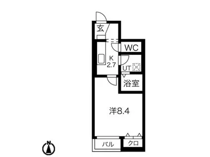 ルヴァンス花立(1K/1階)の間取り写真