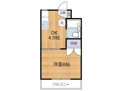 タクジムタカノ(1DK/2階)の間取り写真