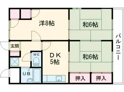 リビエール山川(3DK/2階)の間取り写真