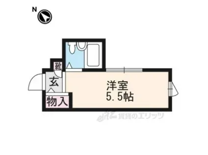 コスモ三条京阪(ワンルーム/2階)の間取り写真