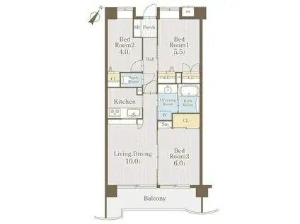 PLENDY東浦和(3LDK/4階)の間取り写真