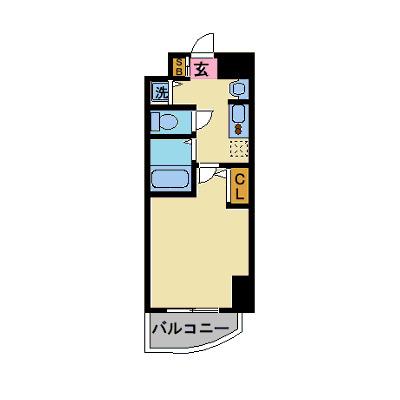 プレサンス心斎橋ラヴィ(1K/6階)の間取り写真