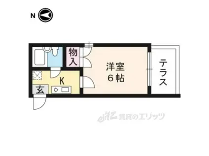 ラ・シャンブル(1K/4階)の間取り写真