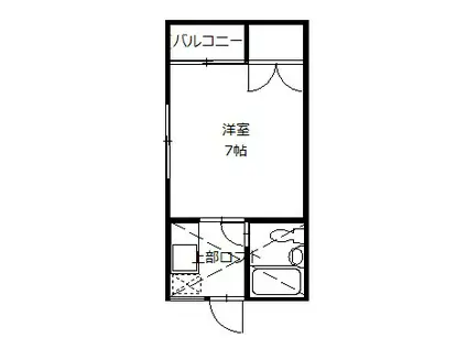 ONE ROOM RICH(1K/2階)の間取り写真