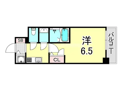レーヴメゾン尼崎昭和通(1K/7階)の間取り写真