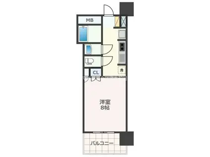 RJRプレシア熊本駅前(1K/7階)の間取り写真