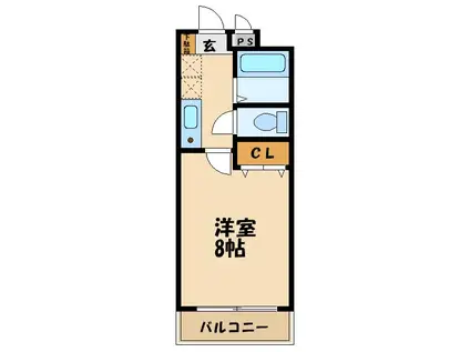 クレスティ砧(1K/3階)の間取り写真