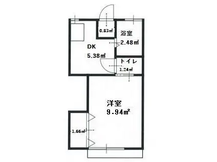 シーサイドパーク(1K/1階)の間取り写真