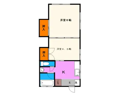 サンライフ出水(2K/1階)の間取り写真