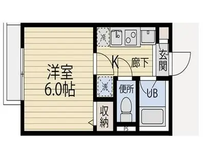ハイツリーハイツ(1K/2階)の間取り写真