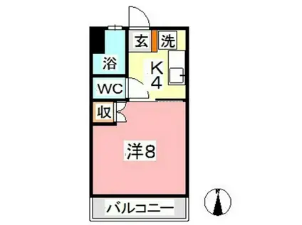 サンライズ(1K/1階)の間取り写真