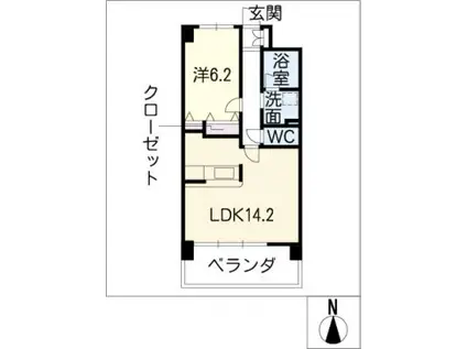 ESPERANZA(1LDK/4階)の間取り写真