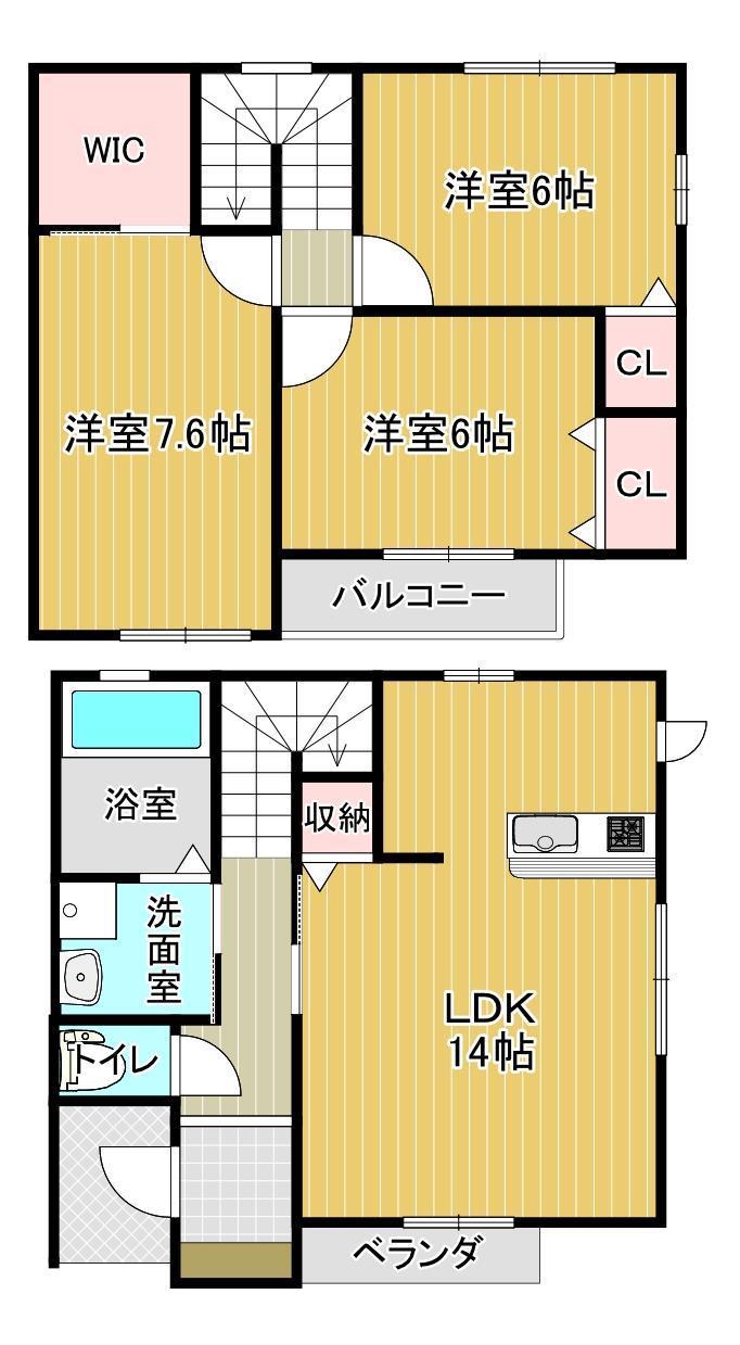 アイリス川田 A(3LDK/1階)の間取り写真