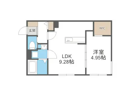 アーバス南円山(1LDK/1階)の間取り写真
