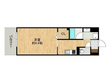 CREWS.REINE(1K/6階)の間取り写真