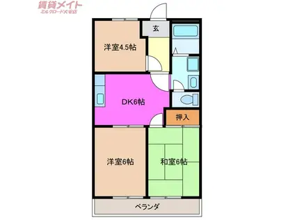 メゾンメイセツ(3DK/1階)の間取り写真