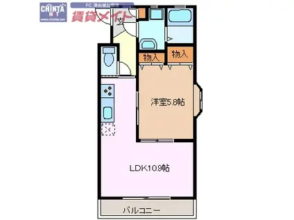 セントレアIV(1LDK/1階)の間取り写真