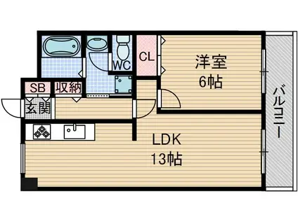 パークハイツミシマ(1LDK/5階)の間取り写真
