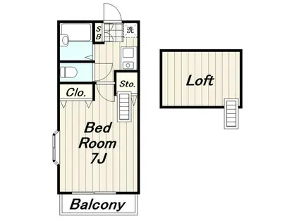 ピアッツァ恩名(1K/1階)の間取り写真