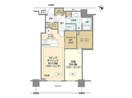 ブリリア・ザ・タワー東京八重洲アヴェニュー(1LDK/24階)の間取り写真