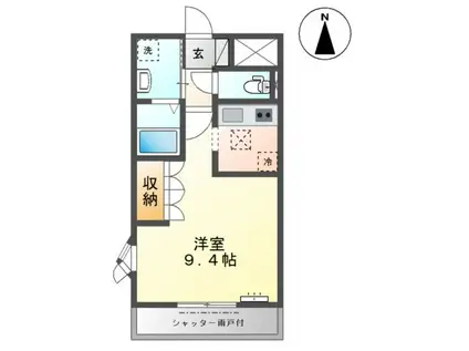 ディープ・アート(1K/1階)の間取り写真