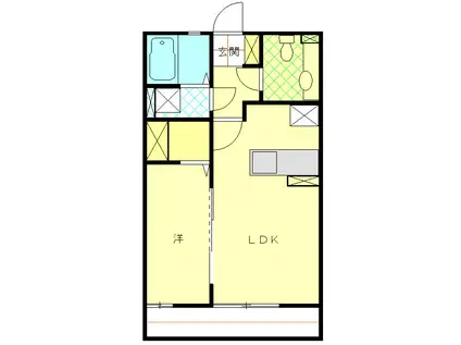 遠州鉄道 上島駅 徒歩13分 2階建 築20年(1LDK/1階)の間取り写真