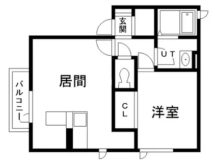 ホームタウンみどりA棟(1LDK/1階)の間取り写真