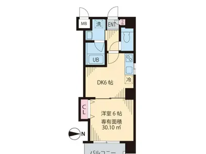 ラヴィ クレール(1DK/2階)の間取り写真