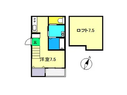 ESTI(ワンルーム/2階)の間取り写真